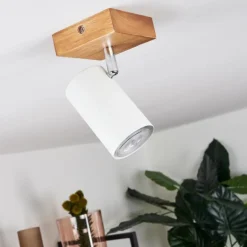 Plafonnier Zuoz Bois clair, 1 lumière