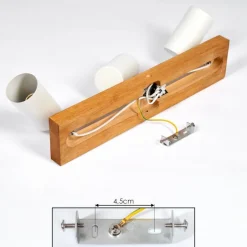 Plafonnier Zuoz Bois clair, 3 lumières