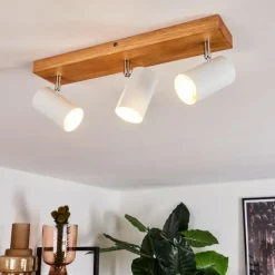 Plafonnier Zuoz Bois clair, 3 lumières