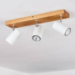 Plafonnier Zuoz Bois clair, 3 lumières