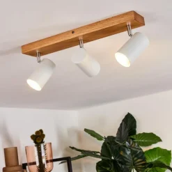 Plafonnier Zuoz Bois clair, 3 lumières