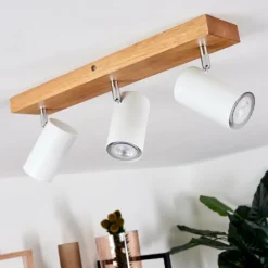 Plafonnier Zuoz Bois clair, 3 lumières