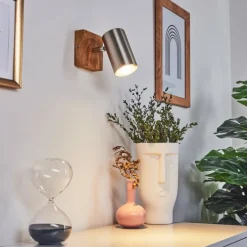 Plafonnier Zuoz Bois clair, 1 lumière