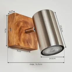 Plafonnier Zuoz Bois clair, 1 lumière