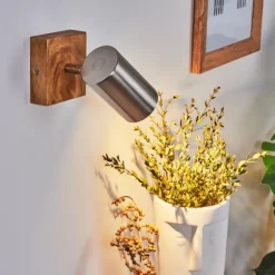 Plafonnier Zuoz Bois clair, 1 lumière