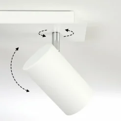 Plafonnier Zuoz Chrome, Blanc, 3 lumières