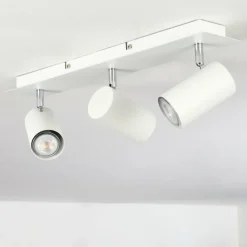 Plafonnier Zuoz Chrome, Blanc, 3 lumières