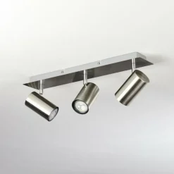 Plafonnier Zuoz Chrome, Nickel mat, 3 lumières