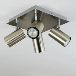 Plafonnier Zuoz Chrome, Nickel mat, 4 lumières