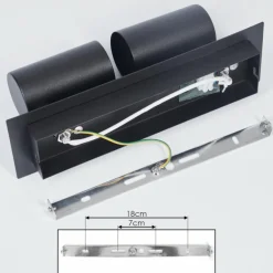 Plafonnier Zuoz Chrome, Noir, 2 lumières