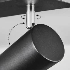 Plafonnier Zuoz Chrome, Noir, 2 lumières