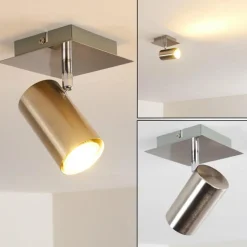 Plafonnier Zuoz Nickel mat, 1 lumière