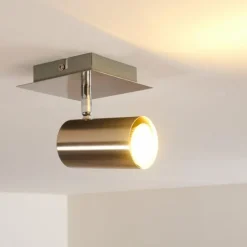 Plafonnier Zuoz Nickel mat, 1 lumière