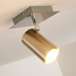 Plafonnier Zuoz Nickel mat, 1 lumière