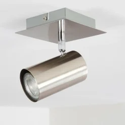 Plafonnier Zuoz Nickel mat, 1 lumière