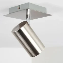 Plafonnier Zuoz Nickel mat, 1 lumière