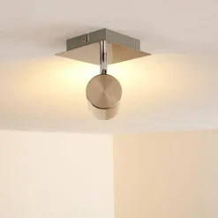 Plafonnier Zuoz Nickel mat, 1 lumière