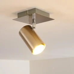 Plafonnier Zuoz Nickel mat, 1 lumière