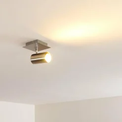 Plafonnier Zuoz Nickel mat, 1 lumière