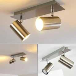 Plafonnier Zuoz Nickel mat, 2 lumières