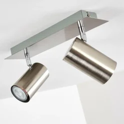 Plafonnier Zuoz Nickel mat, 2 lumières