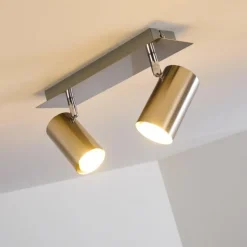 Plafonnier Zuoz Nickel mat, 2 lumières