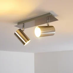 Plafonnier Zuoz Nickel mat, 2 lumières