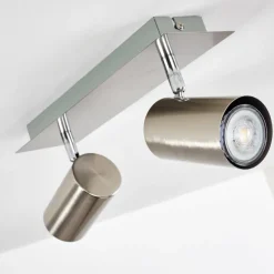 Plafonnier Zuoz Nickel mat, 2 lumières