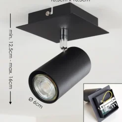 Plafonnier Zuoz Noir, 1 lumière