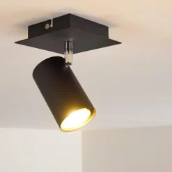 Plafonnier Zuoz Noir, 1 lumière