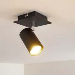 Plafonnier Zuoz Noir, 1 lumière