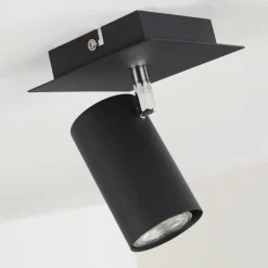 Plafonnier Zuoz Noir, 1 lumière