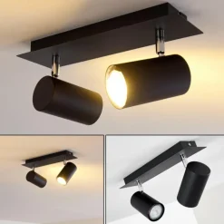 Plafonnier Zuoz Noir, 2 lumières