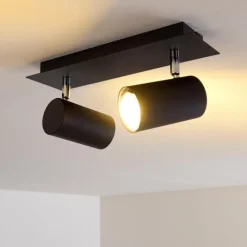 Plafonnier Zuoz Noir, 2 lumières