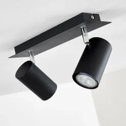 Plafonnier Zuoz Noir, 2 lumières