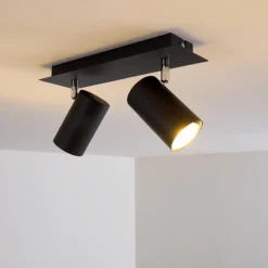 Plafonnier Zuoz Noir, 2 lumières