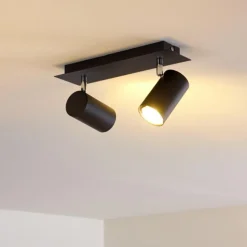 Plafonnier Zuoz Noir, 2 lumières