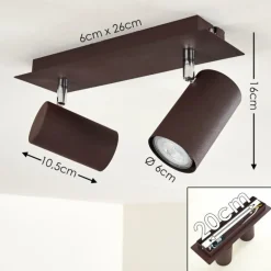 Plafonnier Zuoz Rouille, 2 lumières