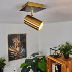 Plafonnier Zuoz Vieux laiton, 1 lumière