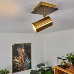 Plafonnier Zuoz Vieux laiton, 1 lumière