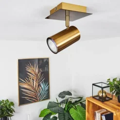 Plafonnier Zuoz Vieux laiton, 1 lumière