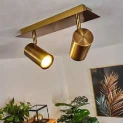 Plafonnier Zuoz Vieux laiton, 2 lumières