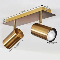 Plafonnier Zuoz Vieux laiton, 2 lumières