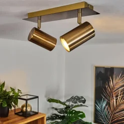 Plafonnier Zuoz Vieux laiton, 2 lumières