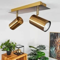 Plafonnier Zuoz Vieux laiton, 2 lumières