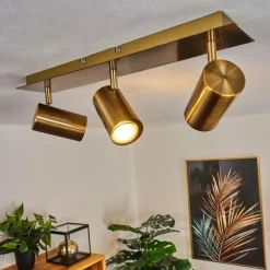 Plafonnier Zuoz Vieux laiton, 3 lumières