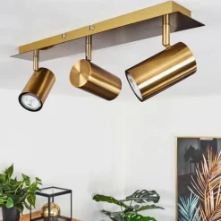 Plafonnier Zuoz Vieux laiton, 3 lumières