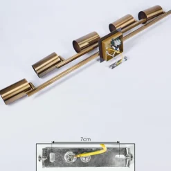 Plafonnier Zuoz Vieux laiton, 5 lumières