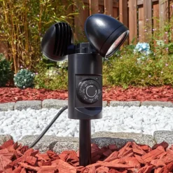 Plingshult Luminaire extérieur, Pieu, Eclairage de chemin LED Noir, 2 lumières