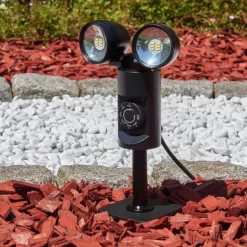 Plingshult Luminaire extérieur, Pieu, Eclairage de chemin LED Noir, 2 lumières